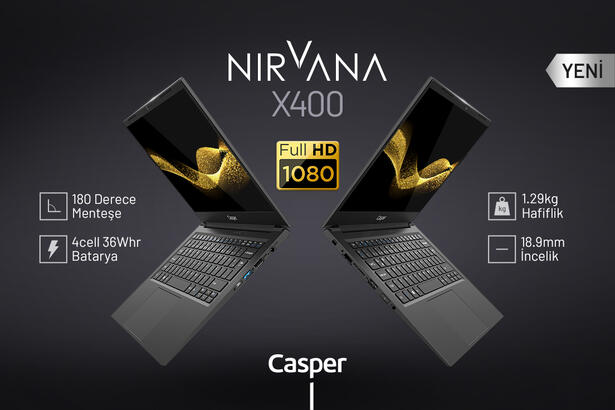 180 derece açılan Casper Nirvana X400 piyasaya çıktı