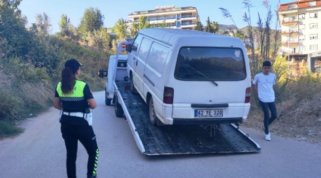 Alanya'da 41 araç trafikten men edildi