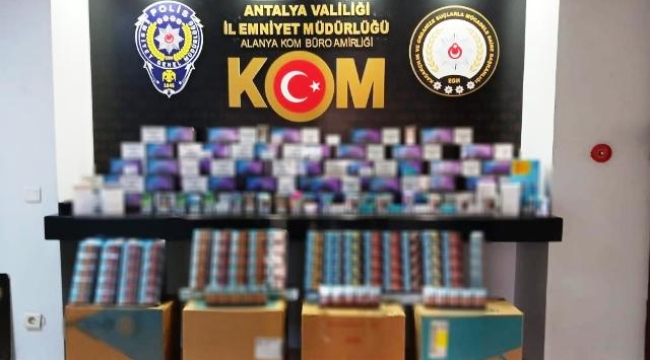 Alanya'da kaçak sigara operasyonu 