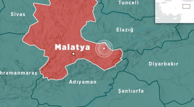 Malatya'da 5.9 büyüklüğünde deprem