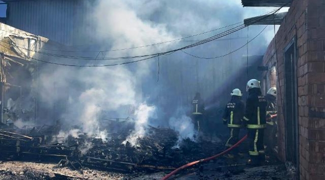 Palet üretim tesisinde korkutan yangın: 1 kişi dumandan etkilendi