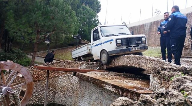 Çalınan kamyonetin bulunduğu yer görenleri hayrete düşürdü