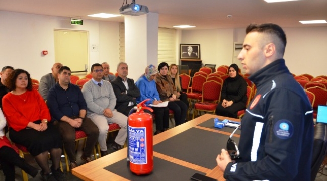 Alanya'da BŞB personeline yangın eğitimi