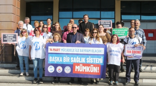 Alanya'da sağlık çalışanları greve gitti