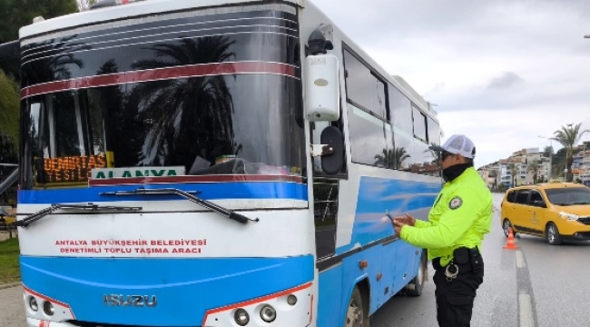 Alanya Emniyeti'nde toplu taşıma araçlarına ceza 